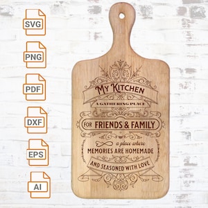 Meine Küche ein Sammelplatz svg Datei| Küchenschild SVG| Schneidebrett SVG | Cricut| Dateien schneiden| Kochen geschnitten Datei | Kochen svg
