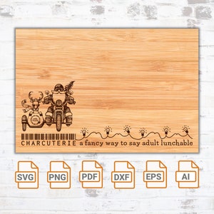 Weihnachts Charcuterie Schneidebrett Schneidebrett | Weihnachtstablett Schneidebrett | Leckereien für Santa SVG-Datei für Cricut