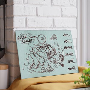 Steak kookkaart Svg – BBQ-temperatuurgids voor snijplankgravure – laserklaar ontwerp afbeelding 12