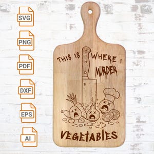 Vegetable Murder Board svg file| Cutting board SVG| Cricut| Cut Files| Murder Board SVG File| Funny Cutting Board