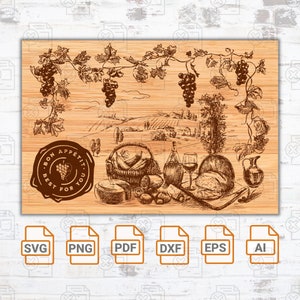 Eet smakelijk het beste voor u snijplank lasergravure bestand SVG| Homebaraccessoire| Gepersonaliseerd cadeau| Gloedforge| Bon decoratieve SVG