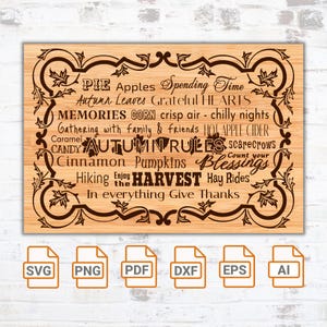 Laser Engrave File - Autumn Rules - Svg | Recipe Fall SVG| Towels design SVG| Glowforge| Fall Recipe Cutting Board SVG| Friend gifts