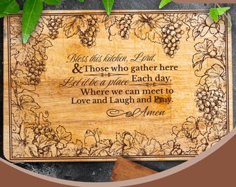 Christian Charcuterie & Cutting Board SVG | Kitchen Prayer Laser Engraving SVG for Glowforge Cricut