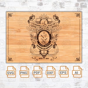 Mi cocina un lugar de reunión SVG / Cute Charcuterie Board SVG / Fancy Charcuterie Definición SVG /Glowforge / Kitchen Sign Svg