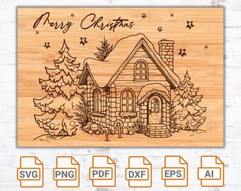 Merry Christmas SVG Laser Cut Files: Tray, Cutting Board, Charcuterie Board (Digital Download)