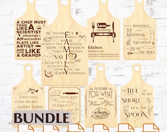Schneidebrett SVG Bundle: Küchen Designs (Digitale Dateien)