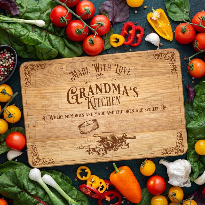 Personalized Cutting Board for Grandma SVG File Grandma kitchen SVG Gift for Grandma Cutting Board Kitchen Gift image 3