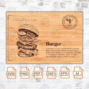 Burger SVG| Modernes Design SVG| Dateien für Cricut Burger geschnitten | Bbq geschnitten Datei | Grill-Svg | Ausgefallene Charcuterie Definition SVG