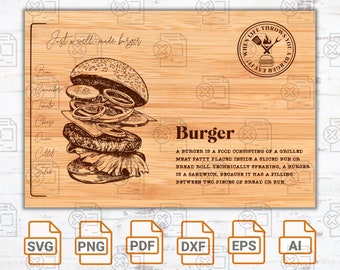 Burger SVG| Modern Svg Design SVG| Files for Cricut Burger Svg| Bbq Svg| Grill Svg| Fancy Charcuterie Definition SVG