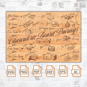 Planche à charcuterie Gravure au laser des associations de planches à charcuterie DIY | Présentoir de charcuterie découpé au laser | Planche de charcuterie Silhouette