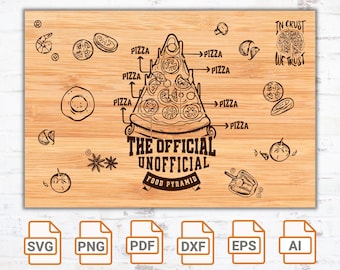 Tagliere per pizza SVG: file di taglio laser per tagliere di salumi (download digitale)