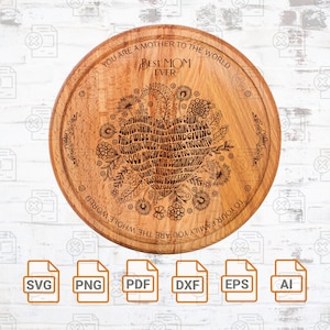 SVG bundel Moederdag moeder cadeau voor haar verjaardag moeders SVG-bestand| Charcuteriebord lasergesneden | Charcuterie bord silhouet