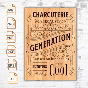Arquivo SVG da placa de charcutaria | Tábua de charcutaria fofa SVG | Arquivos de corte de tábua de charcutaria | Arquivos de corte de silhueta de tábua de charcutaria