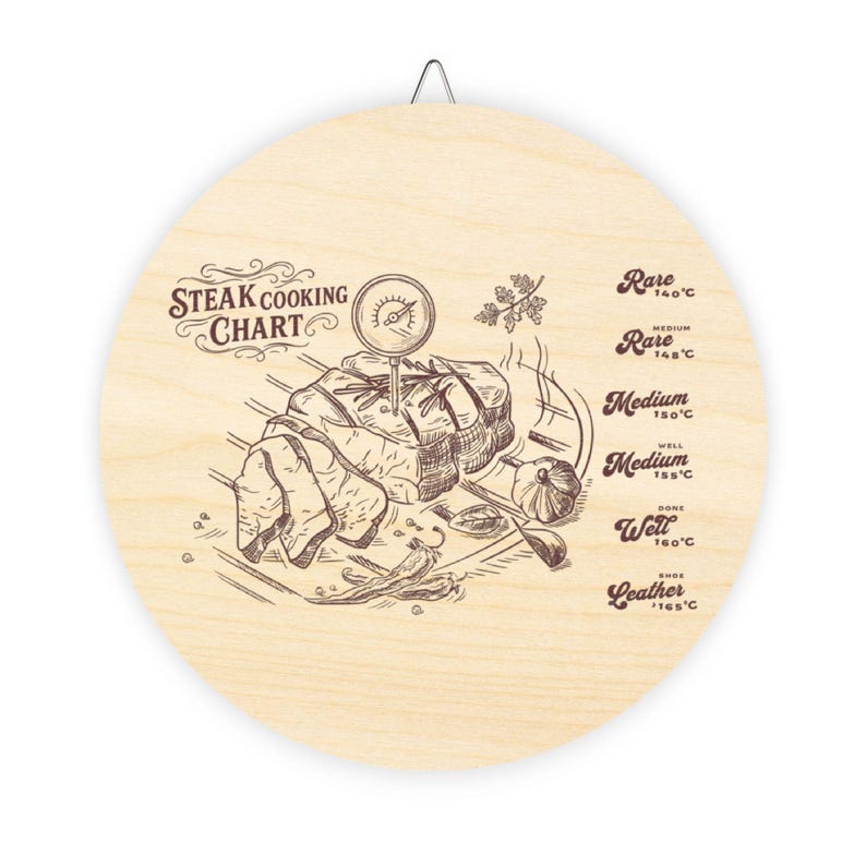 Steak kookkaart Svg – BBQ-temperatuurgids voor snijplankgravure – laserklaar ontwerp afbeelding 10