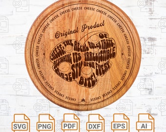 Cheese Board SVG: Charcuterie Cutting Board Laser File (Digital Download)