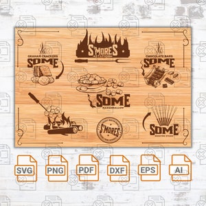 S&#39;Mores Station SVG - Family Sign SVG File| Camping SVG | Charcuterie Board Cut Files | S&#39;mores Station Box | S&#39;mores Bar caddy for fire pit