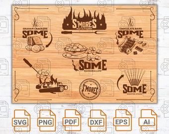 S'Mores Station SVG - Family Sign SVG File| Camping SVG | Charcuterie Board Cut Files | S'mores Station Box | S'mores Bar caddy for fire pit