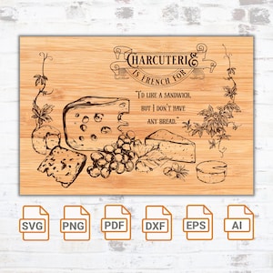 Charcuterie Board svg file| Charcuterie Board Laser Engraving Files Cutting board SVG| Chopping Board| Cut Files| Family and Mealtime Quote