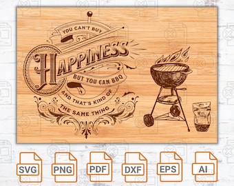 You can't buy happiness but can buy bbq svg file| Grillmaster| Cutting board SVG| Cricut| Cut Files| BBQ Timer SVG File| Funny Cutting Board