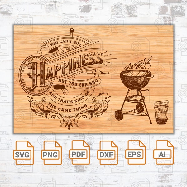 You can't buy happiness but can buy bbq svg file| Grillmaster| Cutting board SVG| Cricut| Cut Files| BBQ Timer SVG File| Funny Cutting Board