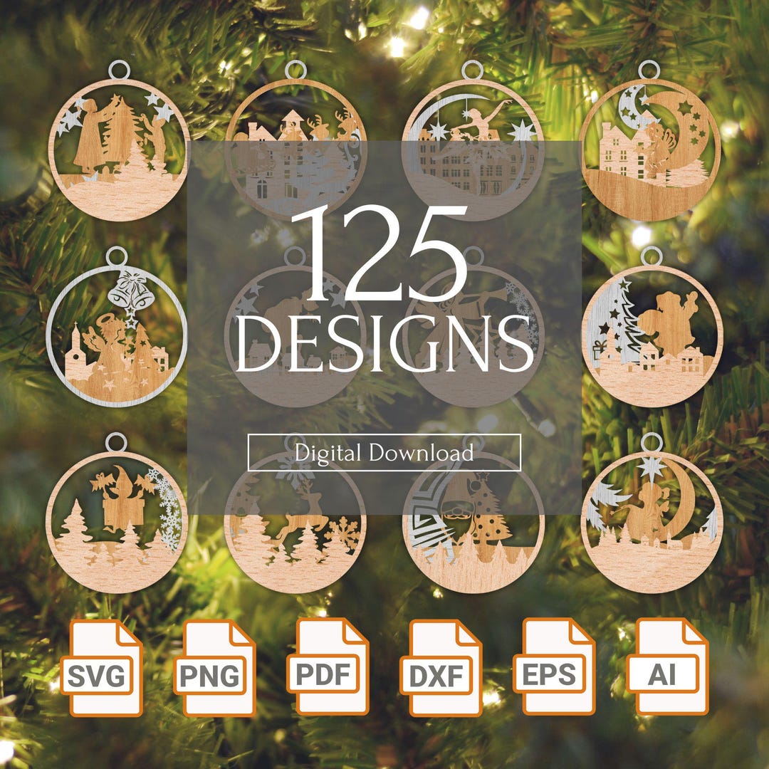 Christmas Ornament SVG Bundle: 3-layer Laser Cut Files (digital ...