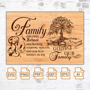 Svg-bestand familiereünie| Snijplank SVG| Cricut| Bestanden knippen| Logo familiereünie| Boom snijplank familiereünie