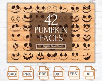 Pumpkin Faces SVG PNG Bundle| Girl Cute Jack O Lantern SVG| Halloween Bundle| Halloween 2024 Svg| Pumpkin Clipart| Svg Cricut