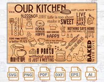 Kitchen Quotes SVG Bundle: Baking & Cooking Designs (Digital Download)