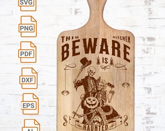 Cucina infestata SVG: design del tagliere di Halloween (download digitale)
