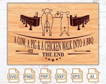 Funny Charcuterie Board SVG: BBQ Kitchen Decor, Laser Cut Files (Digital Download)