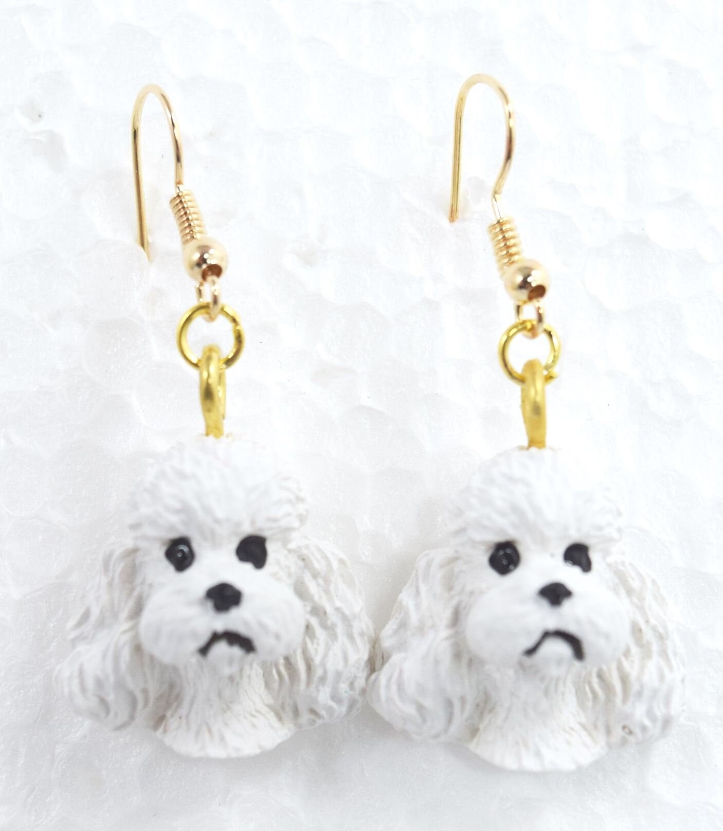 White Poodle Earrings Poodle Jewelry Gift for Poodle Owner Etsy