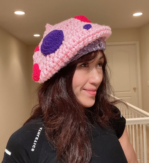 Pink Mushroom Crochet Hat Whimsical 