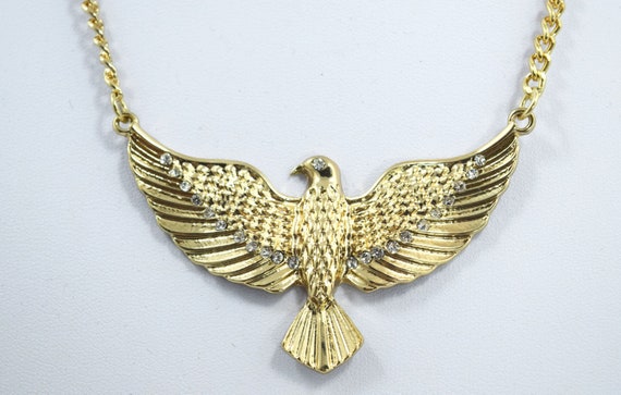 Ancient Eagle Symbol Egypt Gold Tone Pendant - Gold Tone Eagle Pendant Necklace
