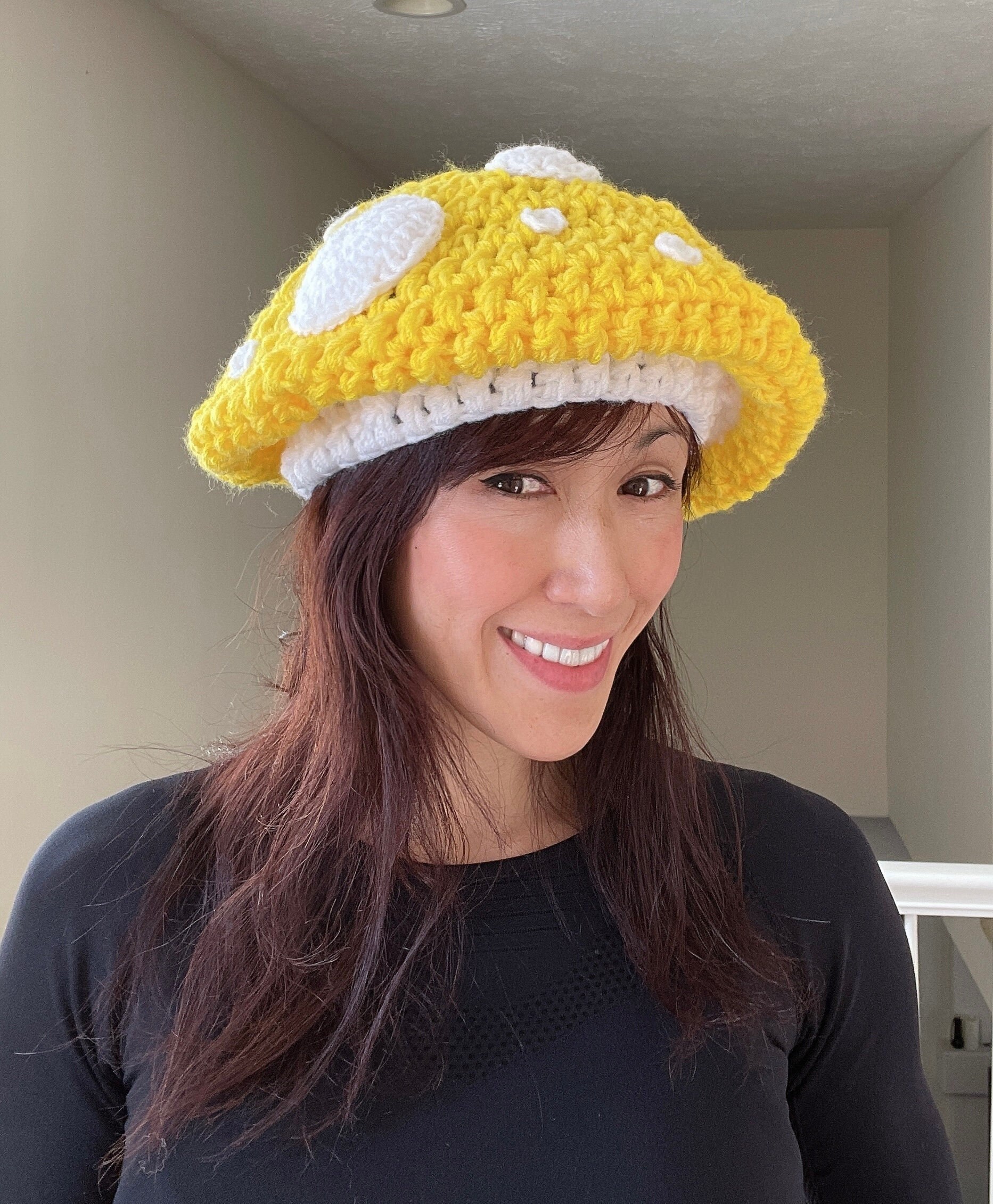 Yellow Mushroom Crochet Hat Magical 