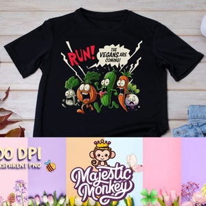Funny Vegan png Run Les végétaliens arrivent PNG