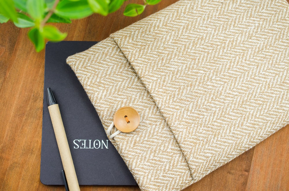 MacBook Air 13 inch Case Brown Herringbone Wool Unisex Gift for Him for