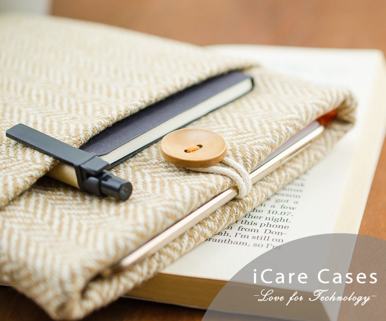 MacBook Air 13 inch Case Brown Herringbone Wool Unisex Gift for Him for