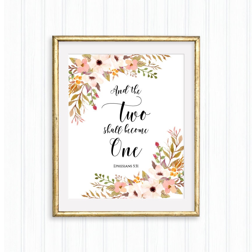 And The Two Shall Become One Ephesians 5:31 Printable Wall - Etsy Hong Kong