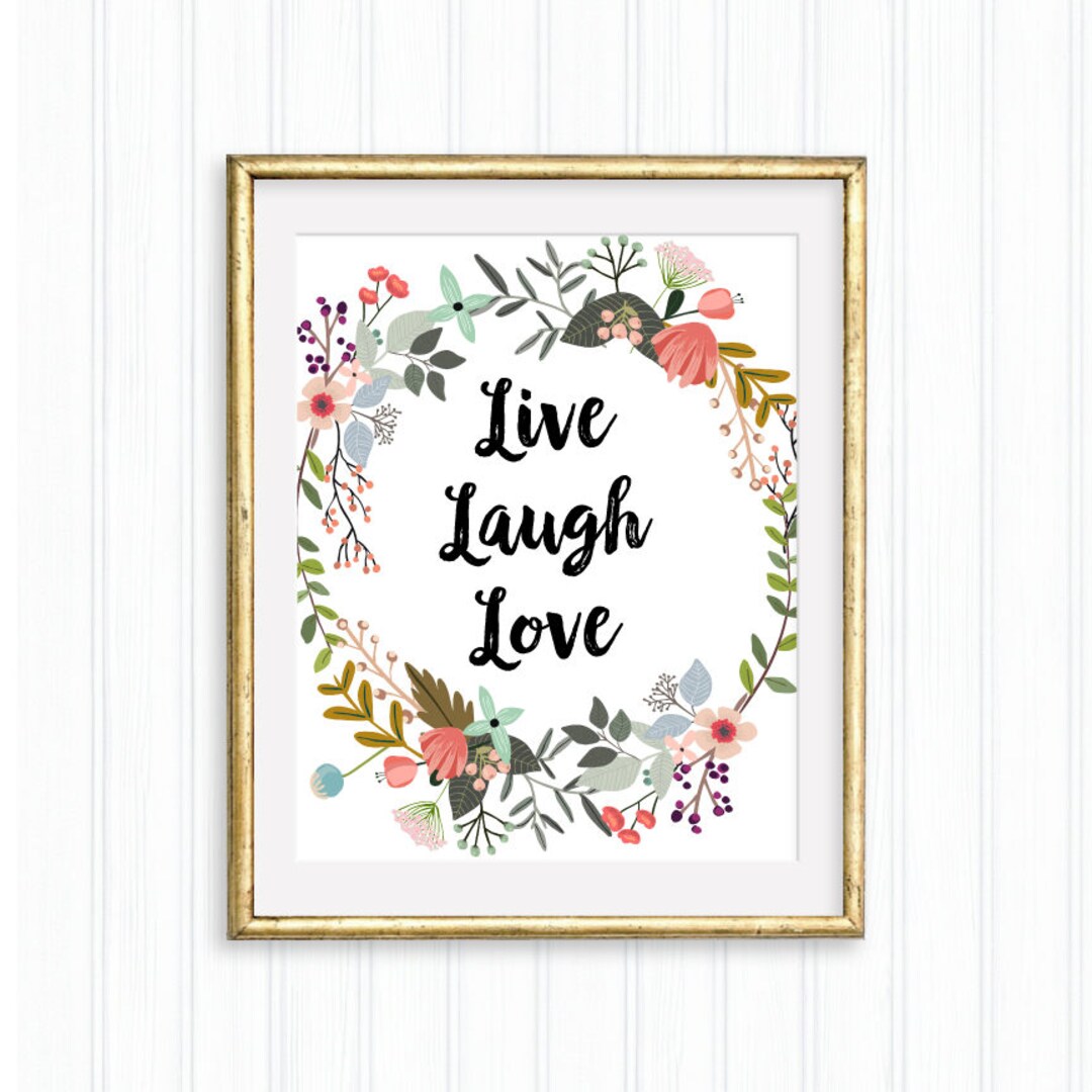 Live Laugh Love Printable Quote Home Decor Wall Art - Etsy