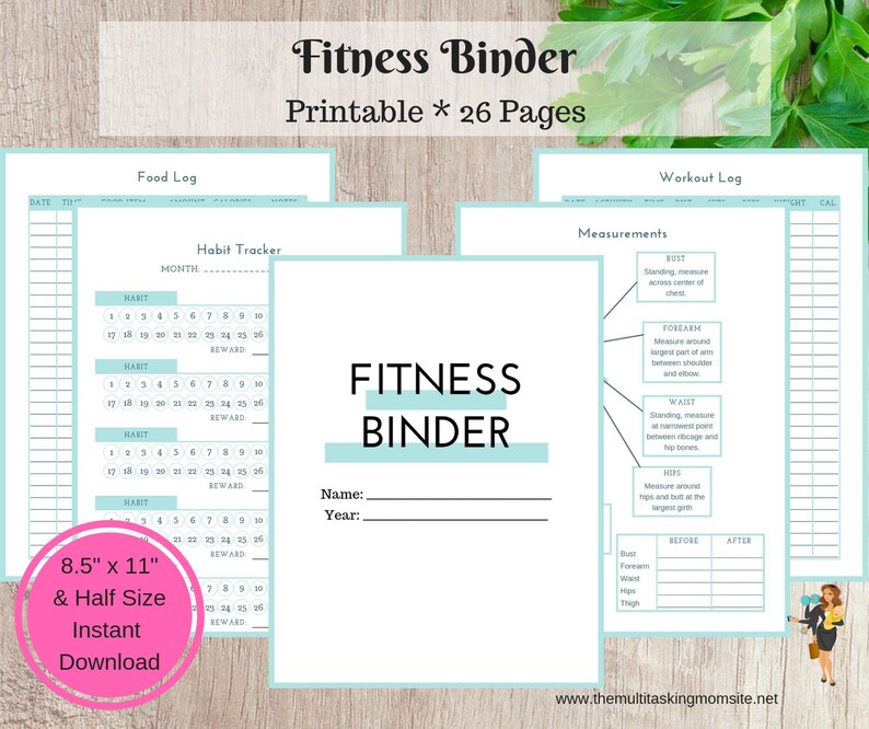 Fitness Binder Fitness Planner INSTANT DOWNLOAD Etsy