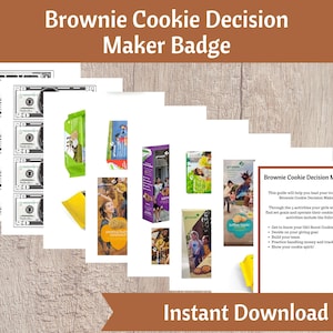 Brownie Cookie Decision Maker Badge Activity Kit | Girls Scout Troop Organizer Printable