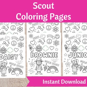 Scout Coloring Pages Including The Law and Promise - Printable Instant Download