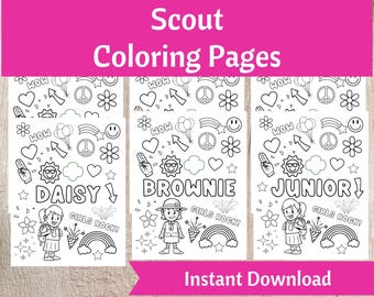 Scout Coloring Pages Including The Law and Promise - Printable Instant Download