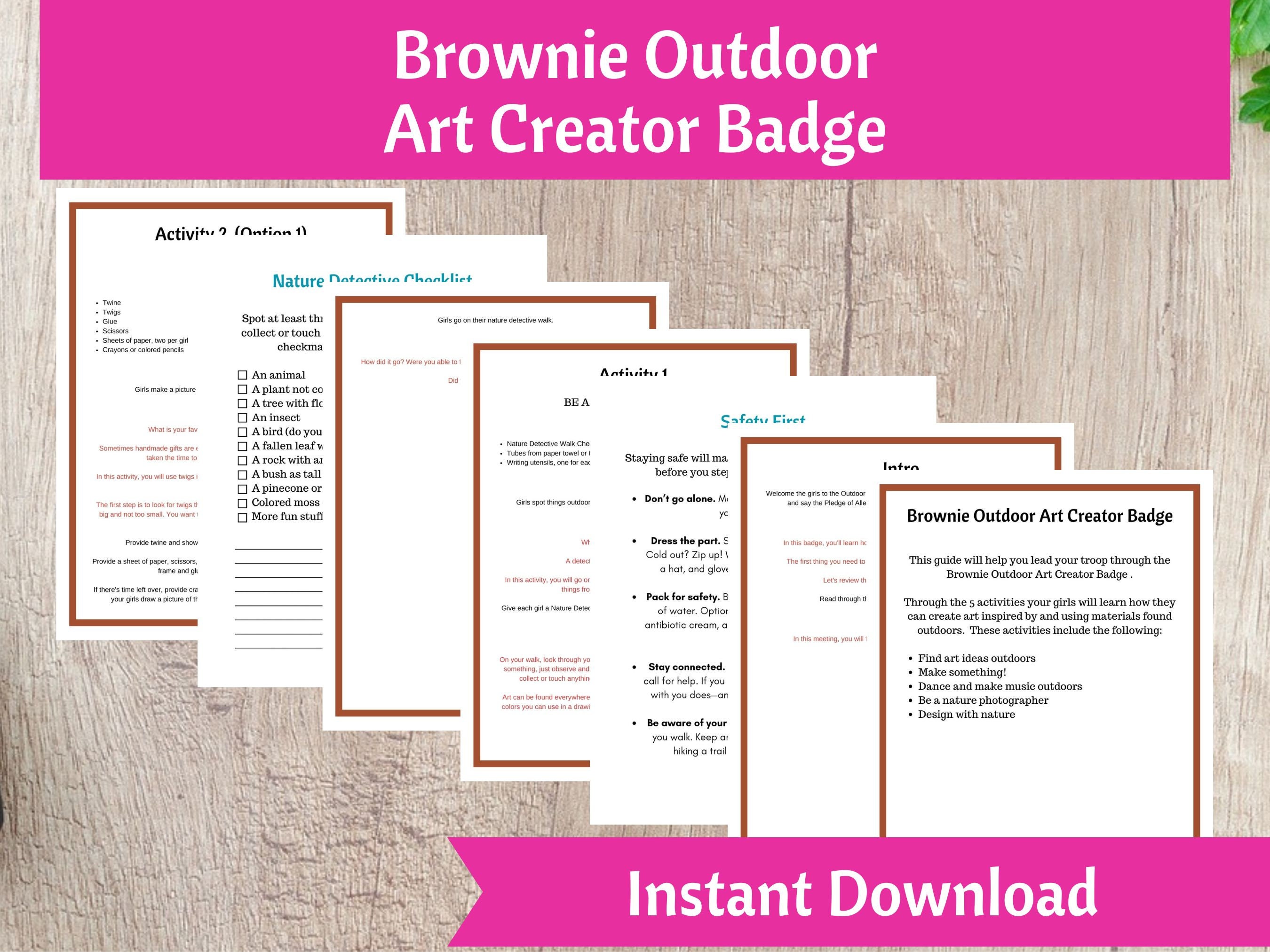 Brownie Outdoor Art Creator Badge Activity Kit Girls Scout Troop