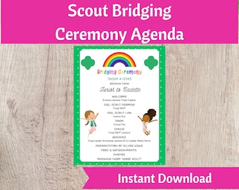 Bridging Ceremony Agenda - Scout Leader Resource - Printable Instant Download | #101