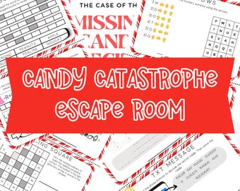 Escape Room for Kids - DIY Printable Game – Candy Catastrophe Escape Room Kit – Birthday Party Games - Kids Puzzle Game – Family Game Night