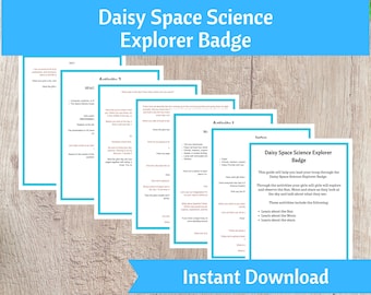 Activiteitenkit voor Daisy Space Science Explorer-badge | Organisator scoutingroep meisjes afdrukbaar