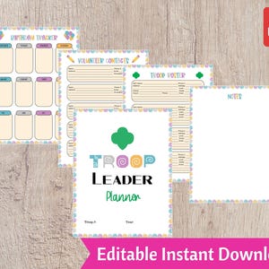 Troop Leader Planning Binder | Scout Troop Organizer Printable Meeting ...