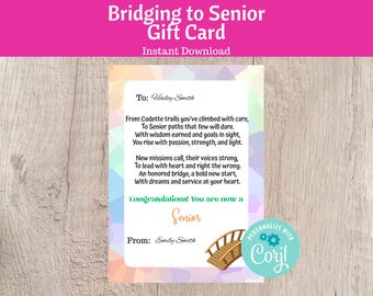 Tarjeta de regalo para líderes de tropa de Girl Scouts: un recurso imprimible para descargar al instante.