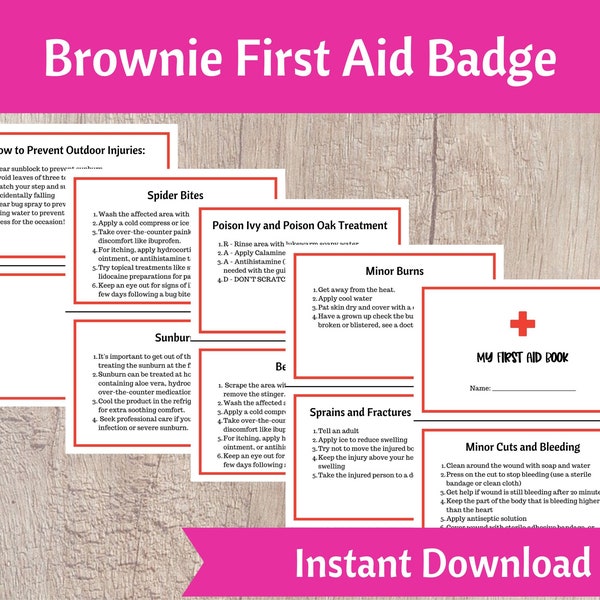 Brownie First Aid Badge Activity Kit | Girls Scout Troop Organizer Printable